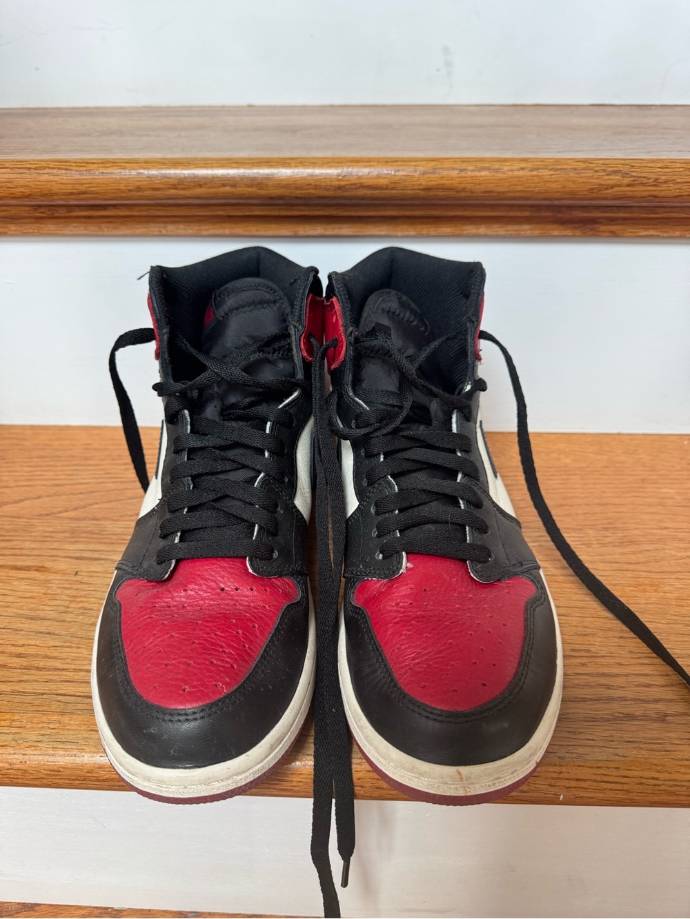 Nike Men's High-Top Sneakers in Black, Red, and White